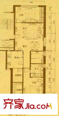 东城逸墅户型图A户型两室两厅两卫 2室2厅2卫1厨