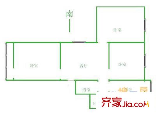 太极小区 3室 户型图