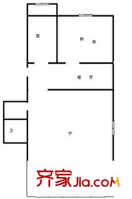 东鱼市口胡同 1室 户型图