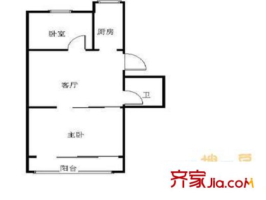 义宾南区户型图户型图 2室1厅1卫1厨