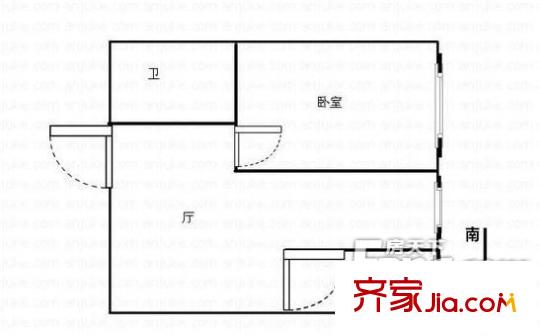 懿品阁户型图户型图 1室1厅1卫1厨