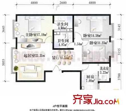 竹溪园户型图户型图 3室2厅2卫1厨
