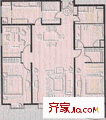 中景濠庭户型图A户型 3室2厅1卫1厨