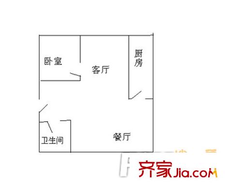万树园户型图户型图 1室2厅1卫1厨