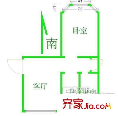 万树园户型图户型图 1室1厅1卫1厨