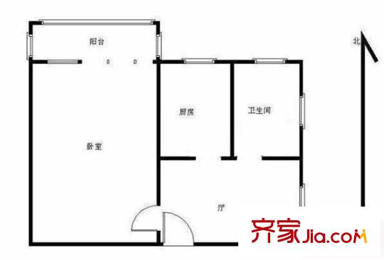 景王坟小区户型图户型图 1室1厅1卫1厨