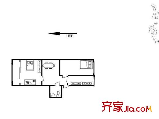 灯市口小区 2室 户型图