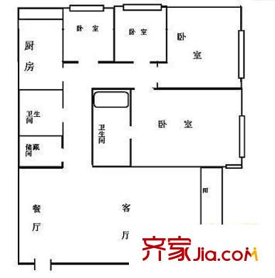灯市口小区 4室 户型图