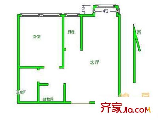 豪威嘉园户型图户型图 1室1厅1卫1厨