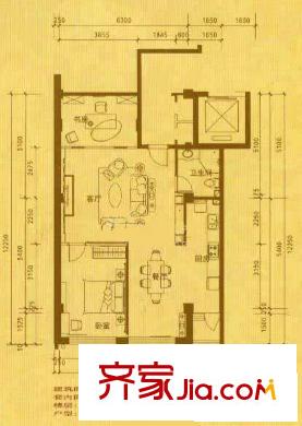 东城逸墅户型图B1-B2反-B3两室两厅两卫 2室2厅2卫1厨