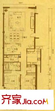 东城逸墅户型图A1-A1反-A2三室两厅两卫 3室2厅2卫1厨