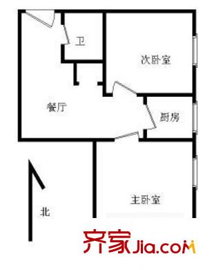 交大东路15号院户型图户型图 2室1厅1卫1厨