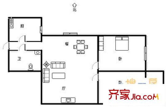 东鱼市口胡同 2室 户型图