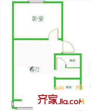 义宾南区户型图户型图 1室1厅1卫1厨