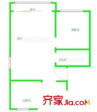 义宾南区户型图户型图 2室1厅1卫1厨