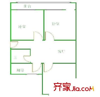 西交民巷小區(qū) 3室 戶(hù)型圖