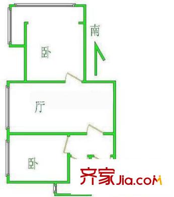 交大东路15号院户型图户型图 2室1厅1卫1厨