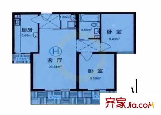汉荣家园 2室 户型图