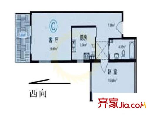 汉荣家园 1室 户型图