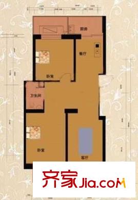 溪水花园户型图户型图 2室2厅1卫1厨