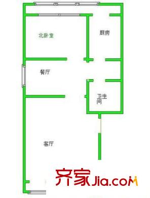 滨河小区户型图户型图 2室1厅1卫1厨