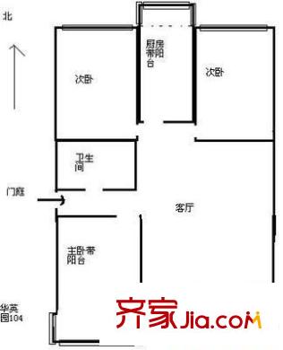 华英园户型图户型图 3室1厅1卫1厨