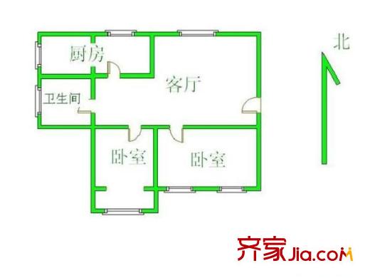 西辛南区 2室1厅 户型图