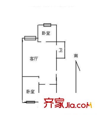 空军大院 2室 户型图