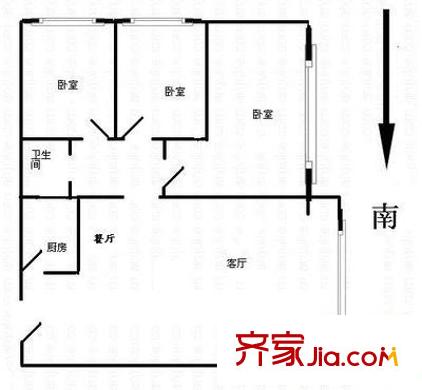 华典家园 3室 户型图