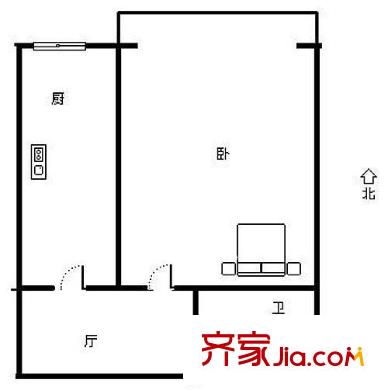 雅丽世居户型图户型图 1室1厅1卫1厨