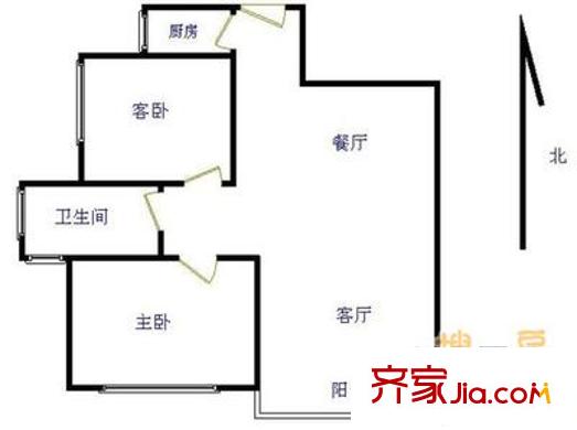 空军大院 2室 户型图