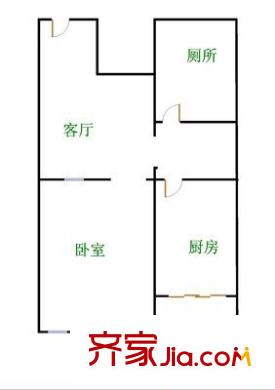 嘉瑞通小区 1室 户型图