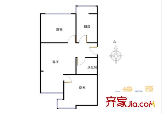 嘉瑞通小区 2室 户型图