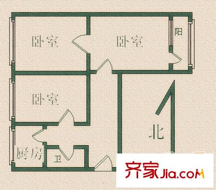 大乘巷胡同 3室 戶型圖