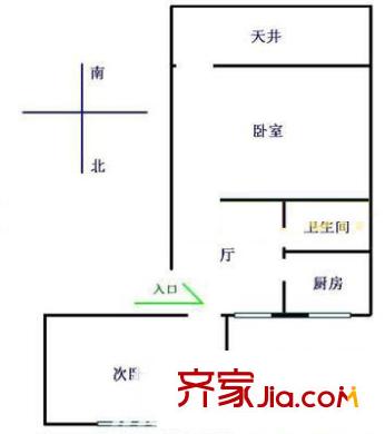 大乘巷胡同戶型圖戶型圖 2室1廳1衛(wèi)1廚