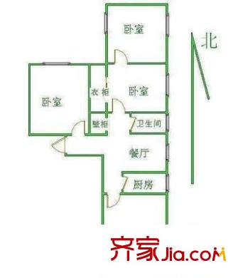 大乘巷胡同戶型圖戶型圖 4室1廳1衛(wèi)1廚