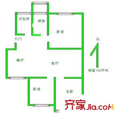 空军大院 3室 户型图