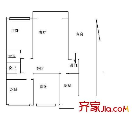 复兴南里 3室 户型图
