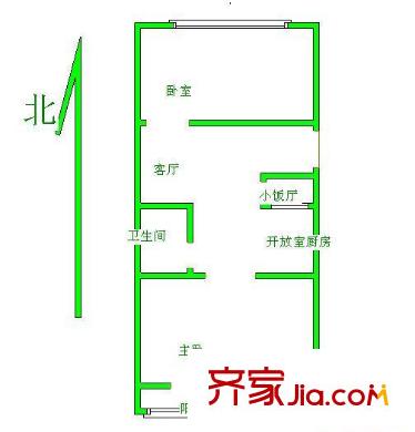 二里庄北里户型图户型图 2室2厅1卫1厨