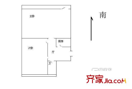 二里庄北里户型图户型图 2室1厅1卫1厨