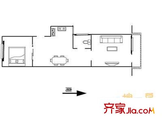 大乘巷胡同戶型圖戶型圖 1室1廳1衛(wèi)1廚