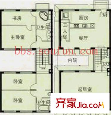 风景翠园户型图户型图 4室2厅3卫1厨