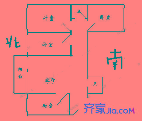 富宏馨居 3室 戶型圖