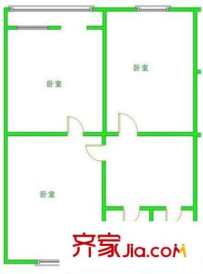 校場口三條 1室 戶型圖