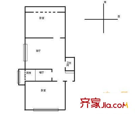 小馬廠南里戶型圖戶型圖 2室2廳1衛(wèi)1廚