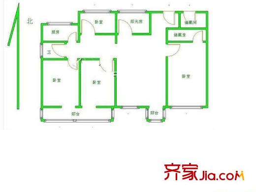 蓮花池東路甲5號院戶型圖戶型圖 4室1廳2衛(wèi)1廚