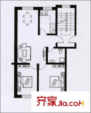 蓮花池東路甲5號院戶型圖戶型圖 2室1廳1衛(wèi)1廚