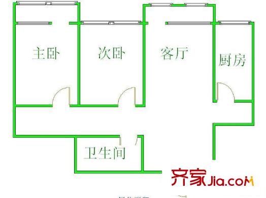 蓮花池東路甲5號院戶型圖戶型圖 2室1廳1衛(wèi)1廚