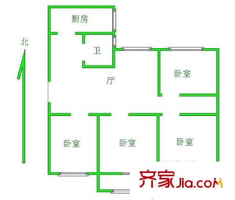 阜成路甲3号院 3室1厅1厨1卫114m2
