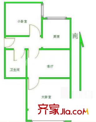 阜成路甲3号院户型图户型图 2室1厅1卫1厨